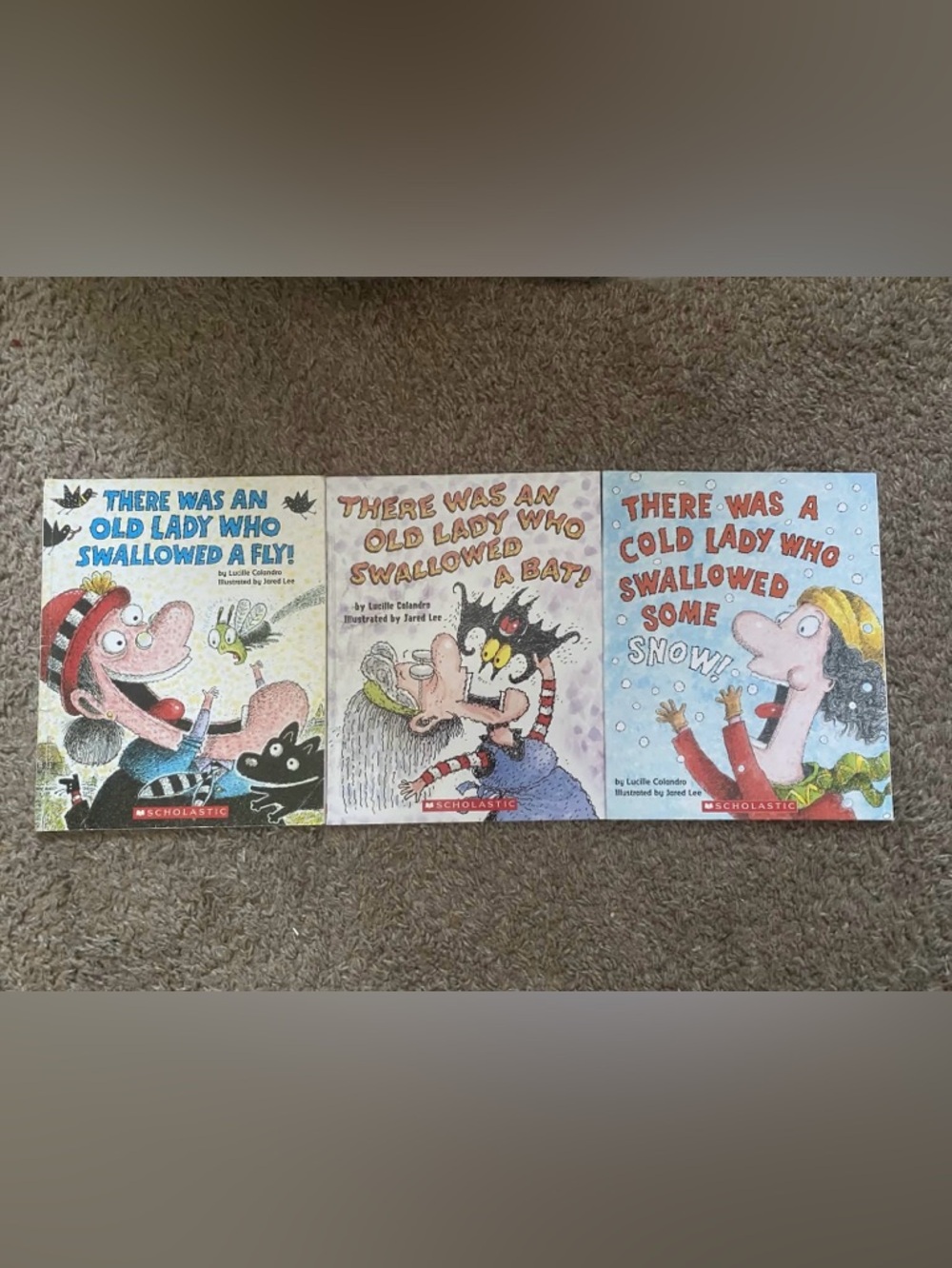 "There Was An Old Lady Who Swallowed" Lot Of 3 Board Books